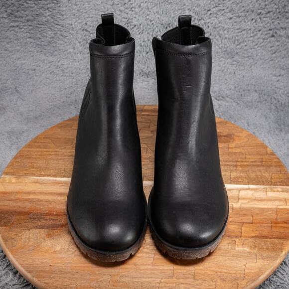 KORKS Elsie Black Faux Leather Booties Block Heel Women’s Size 9.5 MSRP $150 - Picture 2 of 7